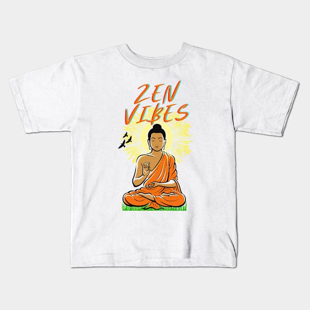 Zen Vibes Buddha Kids T-Shirt by Hypnotic Highs